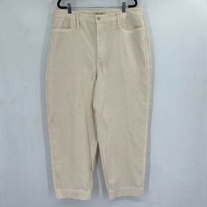 Madewell Slim Emmett Tapered Leg Denim Jeans High Rise Cream Vintage Retro 33